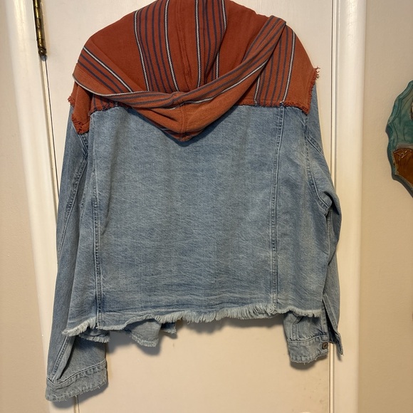 Free People Denim Jacket with Blue and Orange Accents - Picture 3 of 3